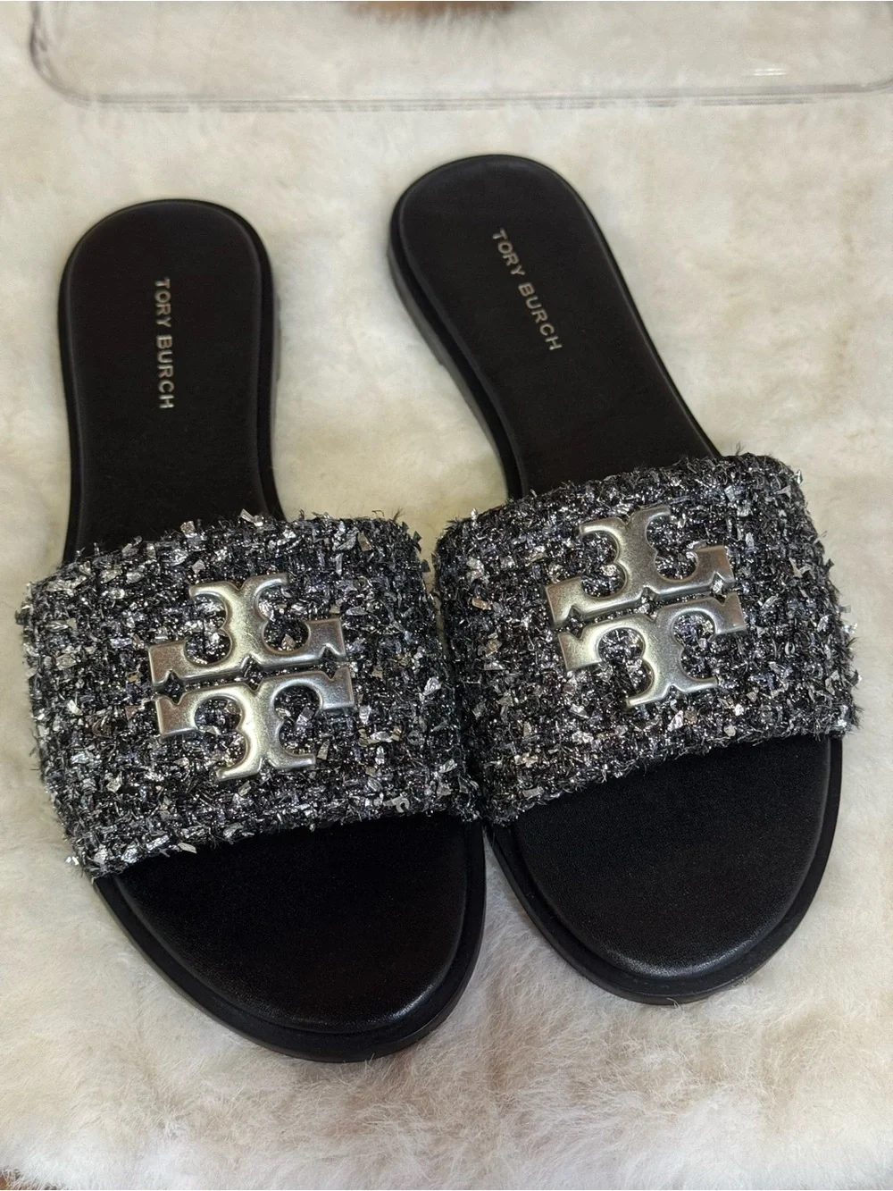 Tory Burch Sequin Slide Sandals